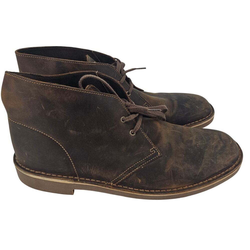 Clarks Collection Mens Bushacre 2 Chukka Boot Brown Distressed Beeswax Mens 11 M